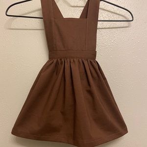 Chocolate brown child’s pinafore dress
